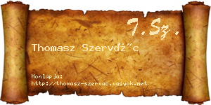 Thomasz Szervác névjegykártya